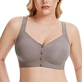 Vinfact Front Closure Bras for Women No Underwire Wireless Bra Seamless Bralettes with Soft Support Mastectomy Bralette