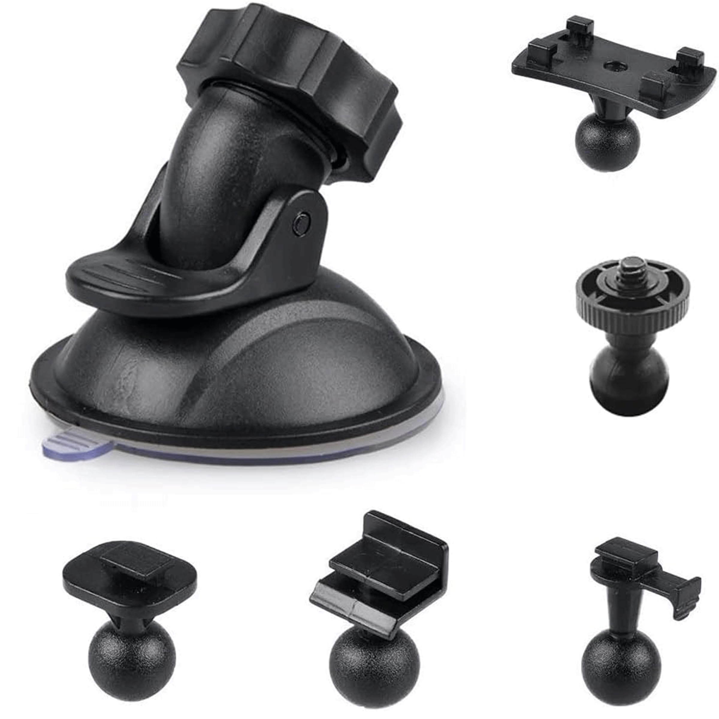 CIFFRA Car mounted suction cup for driving recorder, with 5 types of adapters, 360 degree car mount, used for driving DVR cameras, GPS motion cameras