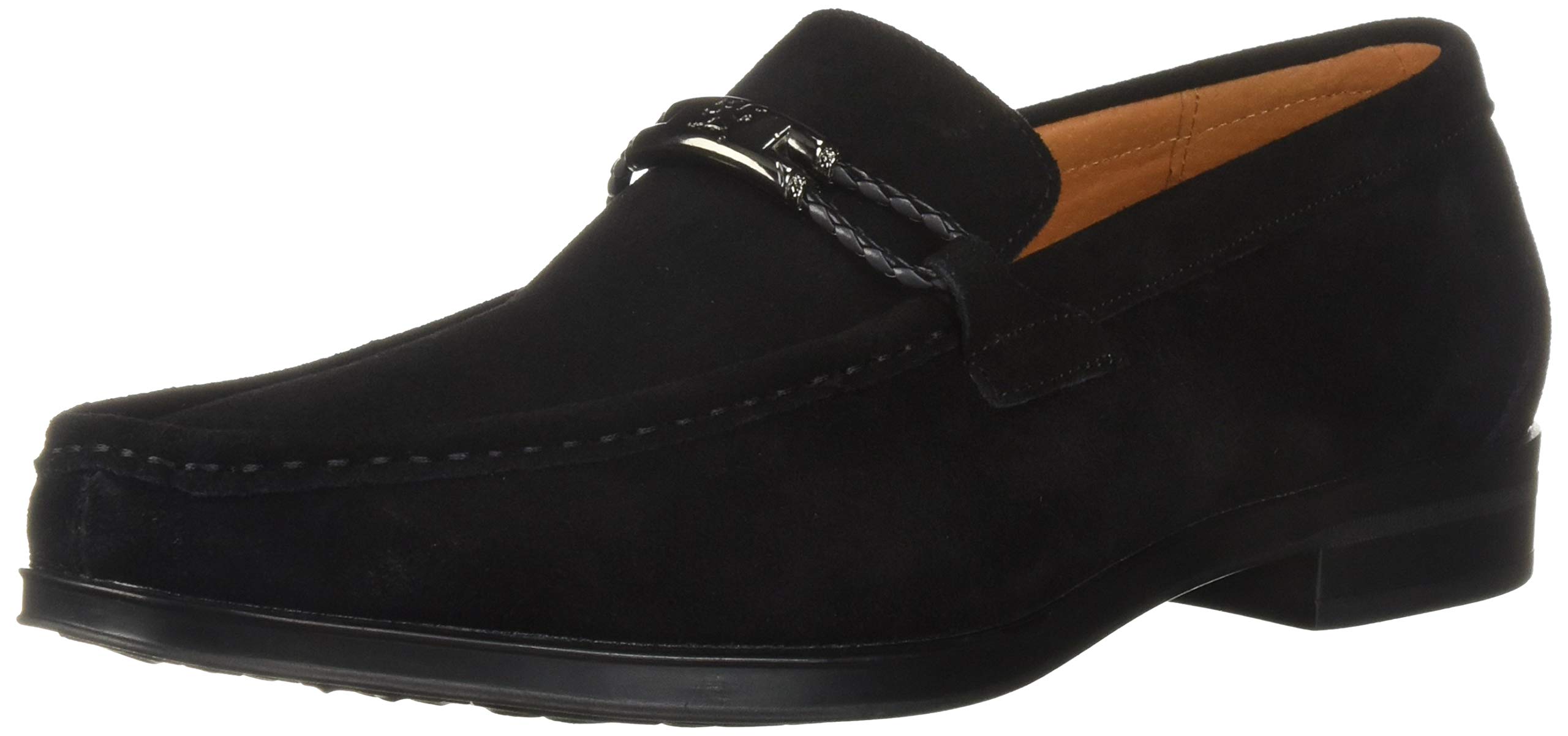 Photo 1 of Stacy Adams Men's Neville Moc-Toe Slip-On Penny Loafer Shoe, Black Suede, 7 M US