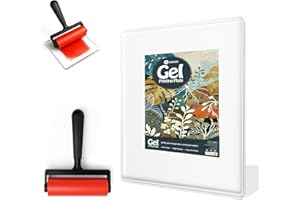 DINGSEN Gel Printing Pad with Brush - Reusable Gel Plate for Monoprinting, Stamping & Texture Art, Includes Mini Roller Brush - Non-Toxic Art Tool for Beginners, Artists & Therapy (Size: 8 * 10IN)