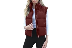 POLU Puffer Vest Women Sleeveless Zip Up Outerwear Warm Lightweight Winter Jackets Coats with Pocket