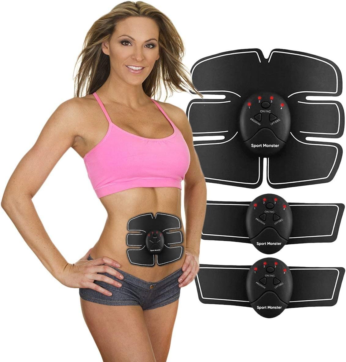 UOKOO Muscle Stimulator, Abs Muscle Trainer with Rhythm & Soft Impulse - 6 Modes & 10 Levels with Simple Operation - Portable Ultimate Abs Stimulator for Men and Women