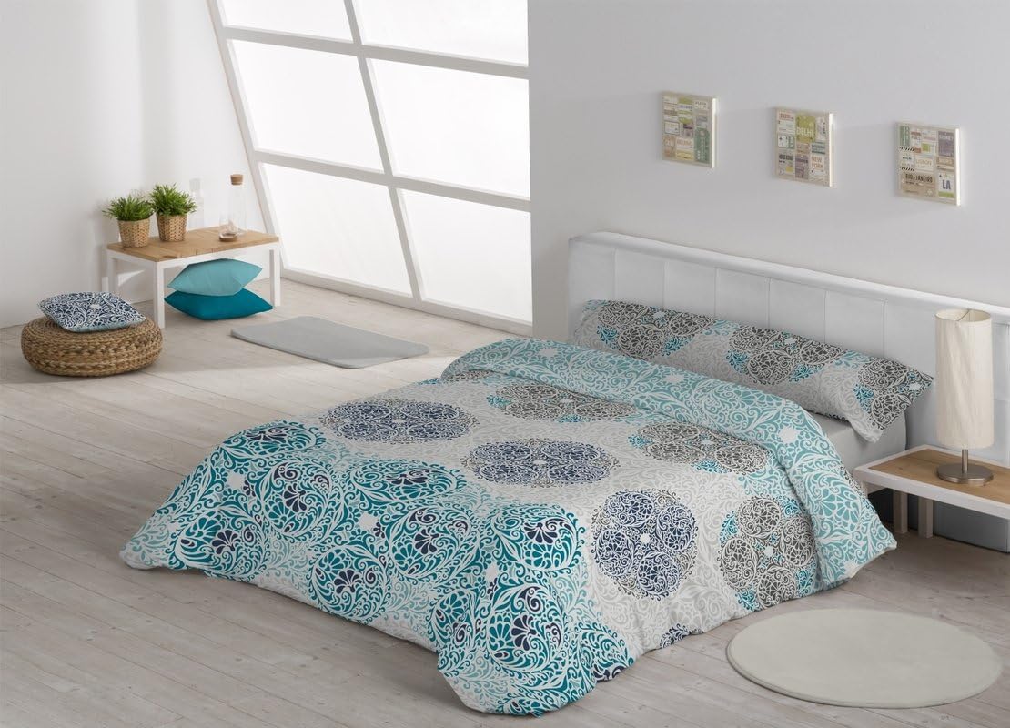 NaturCare Duvet Cover - Set of 3 Pieces - Several Sizes and Colours - Mod. Celinda (Bed of 70" (Super King), Blue)