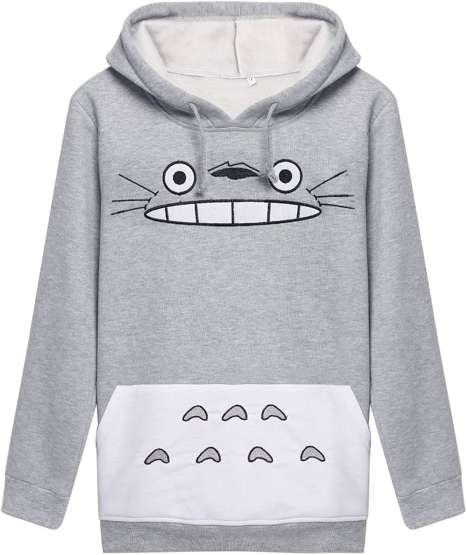 SuperSilk Men Women Totoro Print Hoodie Sweatshirt Teen Sweater Pullover Tops
