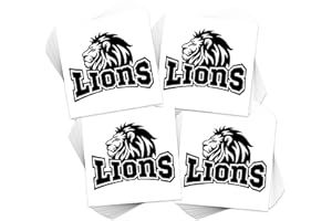 FashionTats Mascot Temporary Tattoos | Pack of 48 | MADE IN THE USA | Skin Safe | Removable (Lions)