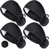 Croknit Satin Lined Scrub Caps Women Nurse Surgical Hat with Buttons Ponytail Working Adjustable Pouch Tie Back