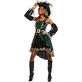 Dreamgirl Women's Pirate Costume for Adults, Womens Emerald Pirate Halloween Costume