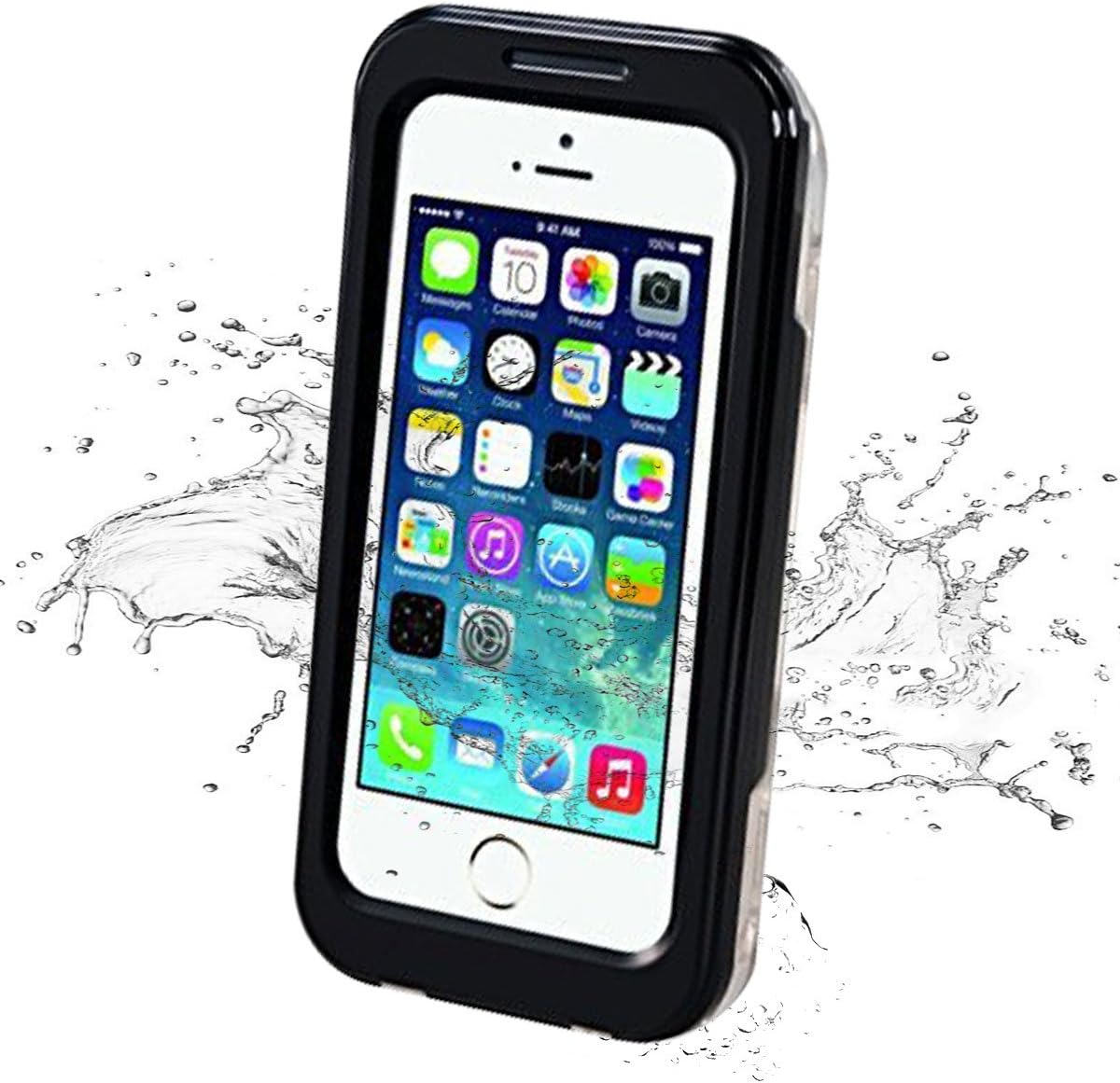 iPhone 5s Waterproof Case, iThrough 20ft Waterproof, Dust Proof, Snow Proof, Shock Proof Case with Touched Transparent Screen Protector,Protective Carrying Cover Case for iPhone 5/5s/4/4s (Black)