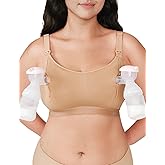 Pumping Bra Hands Free Zip Opening Seamless Nursing Bras for Breastfeeding High Support Nursing & Pumping Bra in One