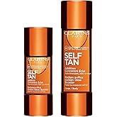 Clarins Self Tanning Face and Body Booster Bundle | Self Tanning Drops to Mix with Moisturizer | Natural, Long Lasting, Streak Free, Buildable Tan | 99% Natural Ingredients | All Skin Types