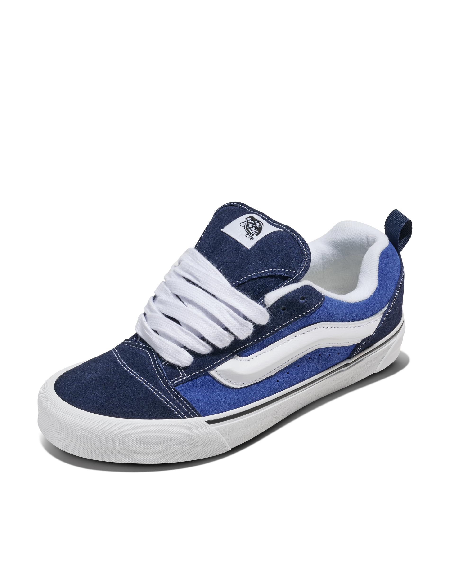 Vans Unisex Knu Skool Shoe | '90s Retro Puffy Low-Top Fashion Sneakers for Men & Women, Navy/True White, 8.5/10 Image