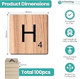 Trimming Shop 100pc Wooden Alphabet Number Tiles 20mm DIY Craft Game Pendant view 2
