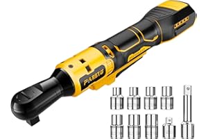 PARBTG 1/2 Inch Cordless Ratchet Wrench Compatible with DeWalt 20V Max Battery, 74Ft-Lbs (100N.m) High Torque, Brushless Motor, 0-400RPM Variable Speed, 7 Sockets, 1/2" to 3/8" Adapter, 3" Extension Bar