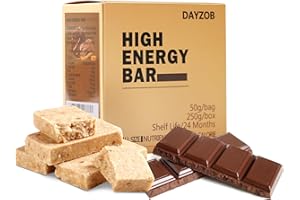 DAYZOB 1 Pack 250g(5 bars) Emergency Ration Bar Emergency Food Flavor Chocolate Emergency Food Kit 1100 Calories Each Pack Survival Rations for Disaster Outdoor Activities Camping Hiking