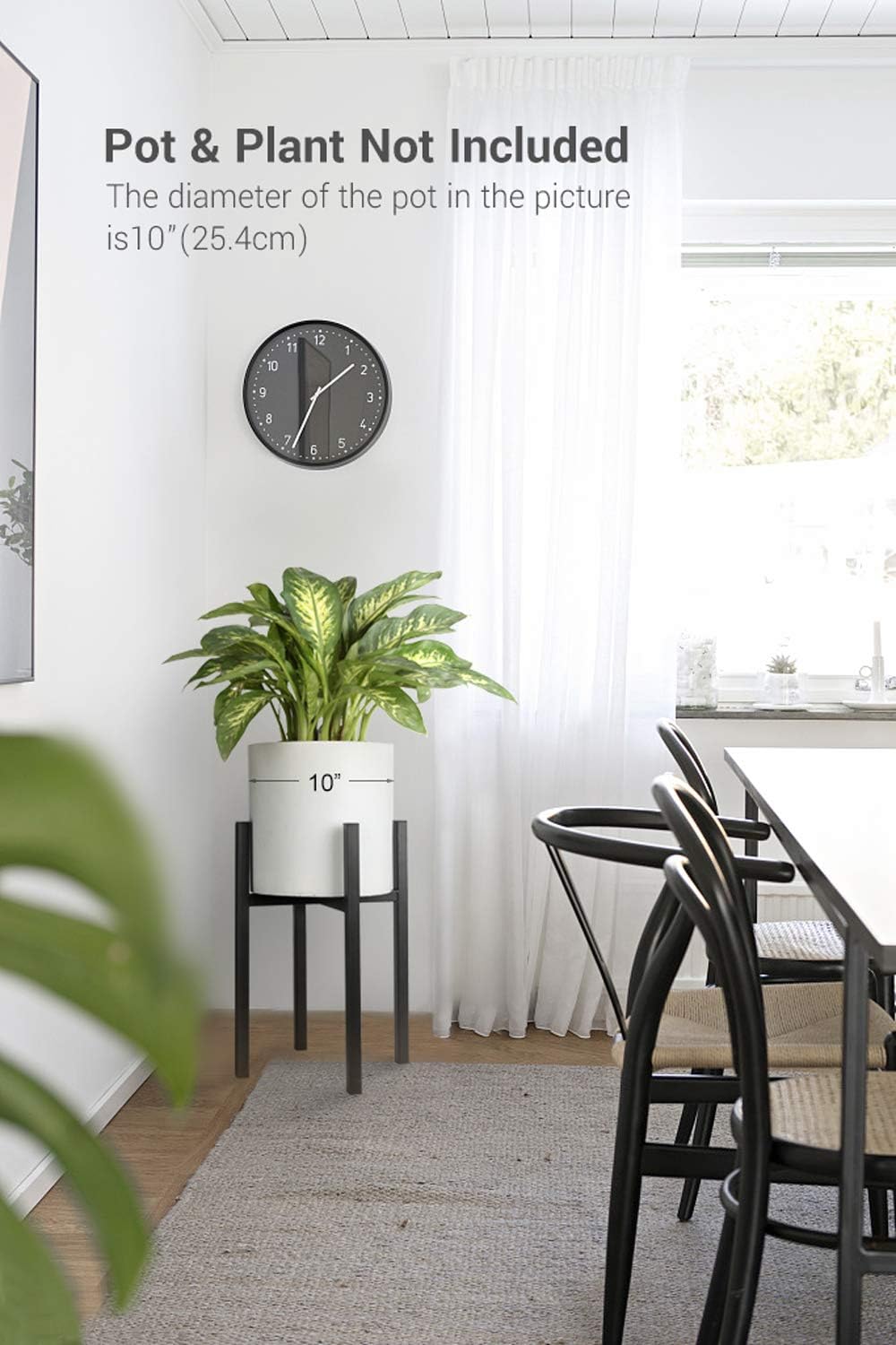 Mkono Plant Stand Mid Century Modern Tall Metal Pot Stand Indoor (Plant Pot Not Included) Flower Potted Plant Holder Plants Display Rack, Fits Up to 10 Inch Planter : Garden & Outdoor