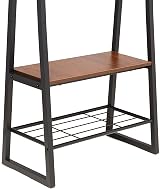Amazon Basics 9-Hook Coat Rack with Shoe Bench Black 70.1 x 33 x 175.2 cm view 3