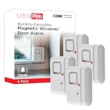 UltraPro Personal Security Window and Door Alarm, 4 Pack, DIY Protection, Burglar Alert, Wireless Chime/Alarm, Easy Installation, Home Security, Ideal for Home, Garage, Apartment and More, 45174