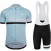 Coconut Ropamo CR Men's Cycling Jersey Set Road Bike Jersey Zipper Pocket Short Sleeves Cycling Kits Bib Shorts 3D Padded