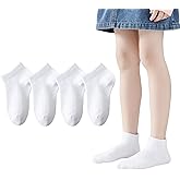 Girls Seamless Socks Low Cut Ankle Socks Boys Kids No Show White Cotton Sock