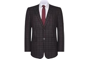 P&L Men's Casual Blazer Plaid Sport Coat Classic Fit Two Button Lightweight Suit Jacket