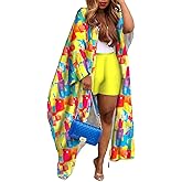 bbpawing Shorts Set for Women 2 Piece Summer Vacation Outfits Flowy Kimono Beach Cover up Duster and Short Sets
