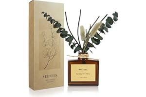 Aeeteek Reed Diffuser, Sage & Eucalyptus Essential Oil Diffuser for Bathroom, 3.4 oz Scented Diffusers, Long-Lasting Fragranc