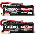 HOOVO 2S 7.4V 5200mAh 80C RC LiPo Battery Hard Case with Deans Connector for RC Buggy Vehicles Car Boat Truck (2 Pack)