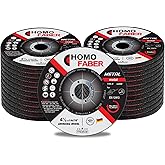 HOMO FABER 25 Pack Grinding Wheels 4 1/2 Inch, Angle Grinder Disc | Aluminum Oxide, 46 Grit, Type 27 Depressed Center, for Metal, Steel, Stainless &amp; Cast Iron
