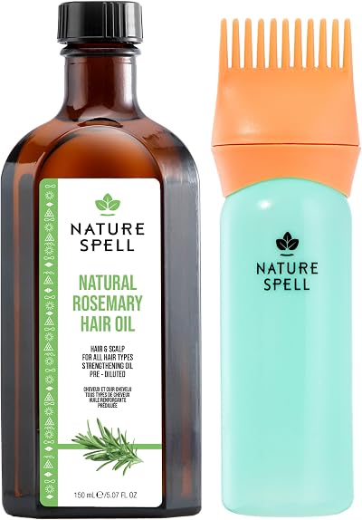 Nature Spell Rosemary Oil for Hair Growth Root Comb Applicator 150ml Pre-Diluted