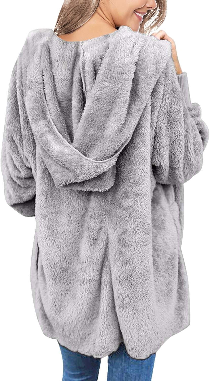 LookbookStore Women's Oversized Open Front Hooded Draped Pockets Cardigan Coat at  Women's Coats Shop