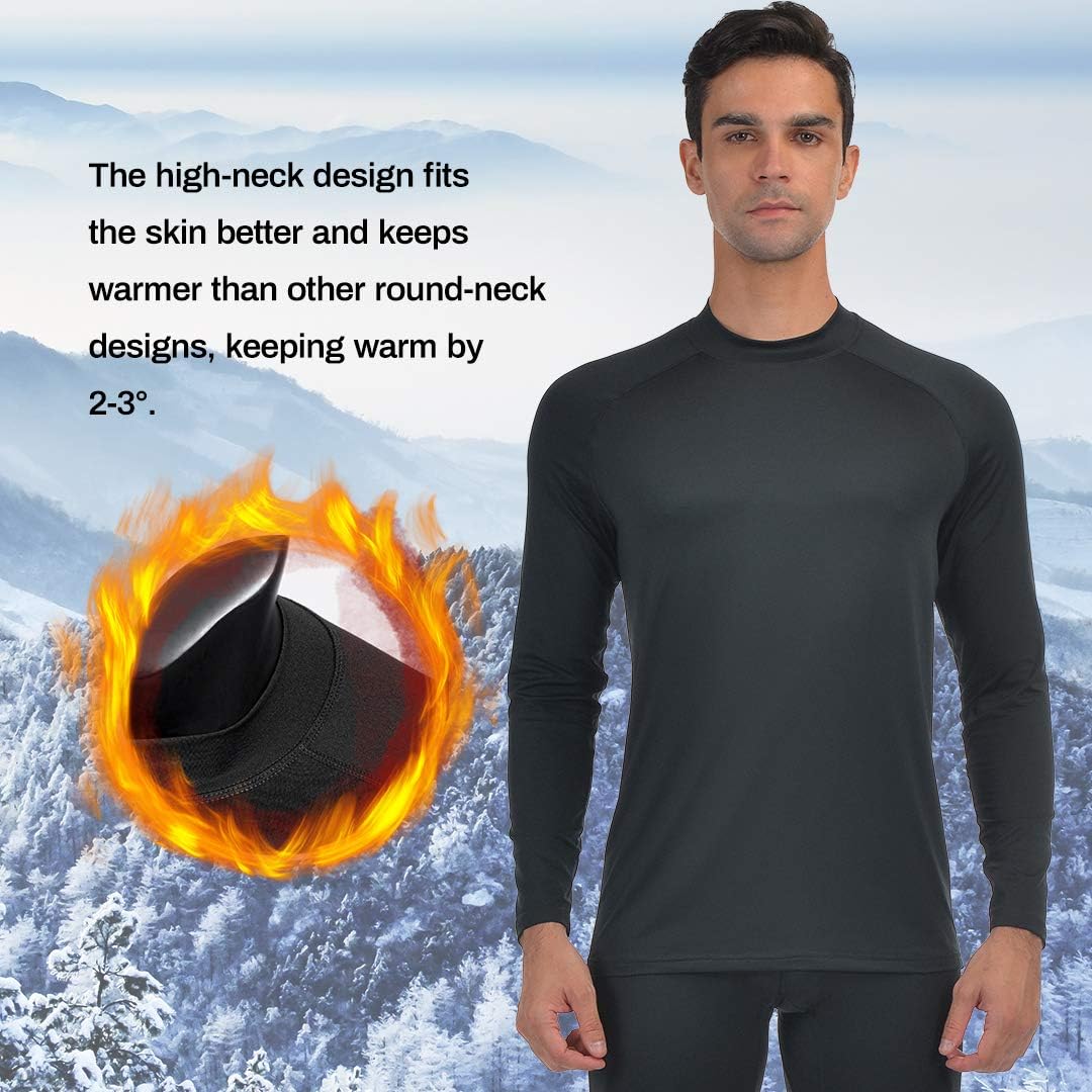Men’s Thermal Underwear Fleece Lined Base Layer Long Johns Set Top and Bottom Winter Sports Suits at  Men’s Clothing store