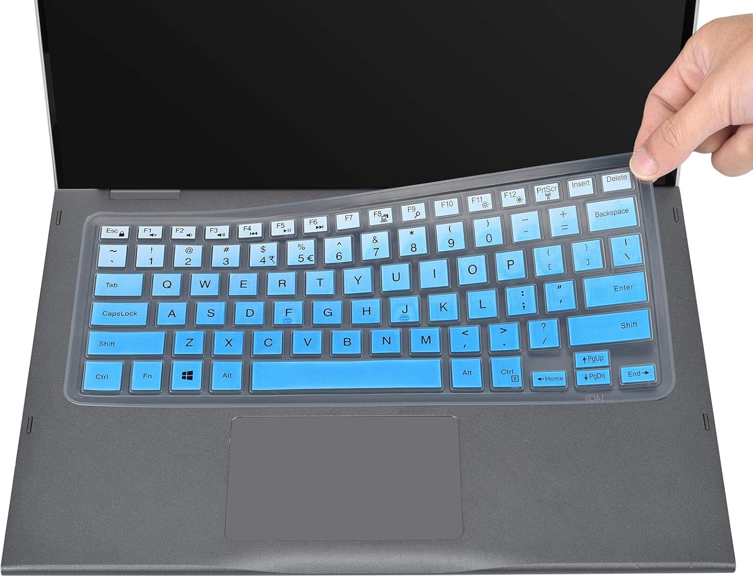 Keyboard Cover for Dell Inspiron 13 5000 7000 5368 5378 5379 7370 7372 7373 7375 7368 7369 7378 7380 7386, Inspiron 15 7568 7570 7573 7580 7586, Inspiron 14 5485 Laptop - Gradual Blue
