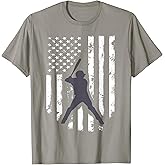 American Flag Baseball Shirt Cool Distressed Jersey Gift Tee T-Shirt