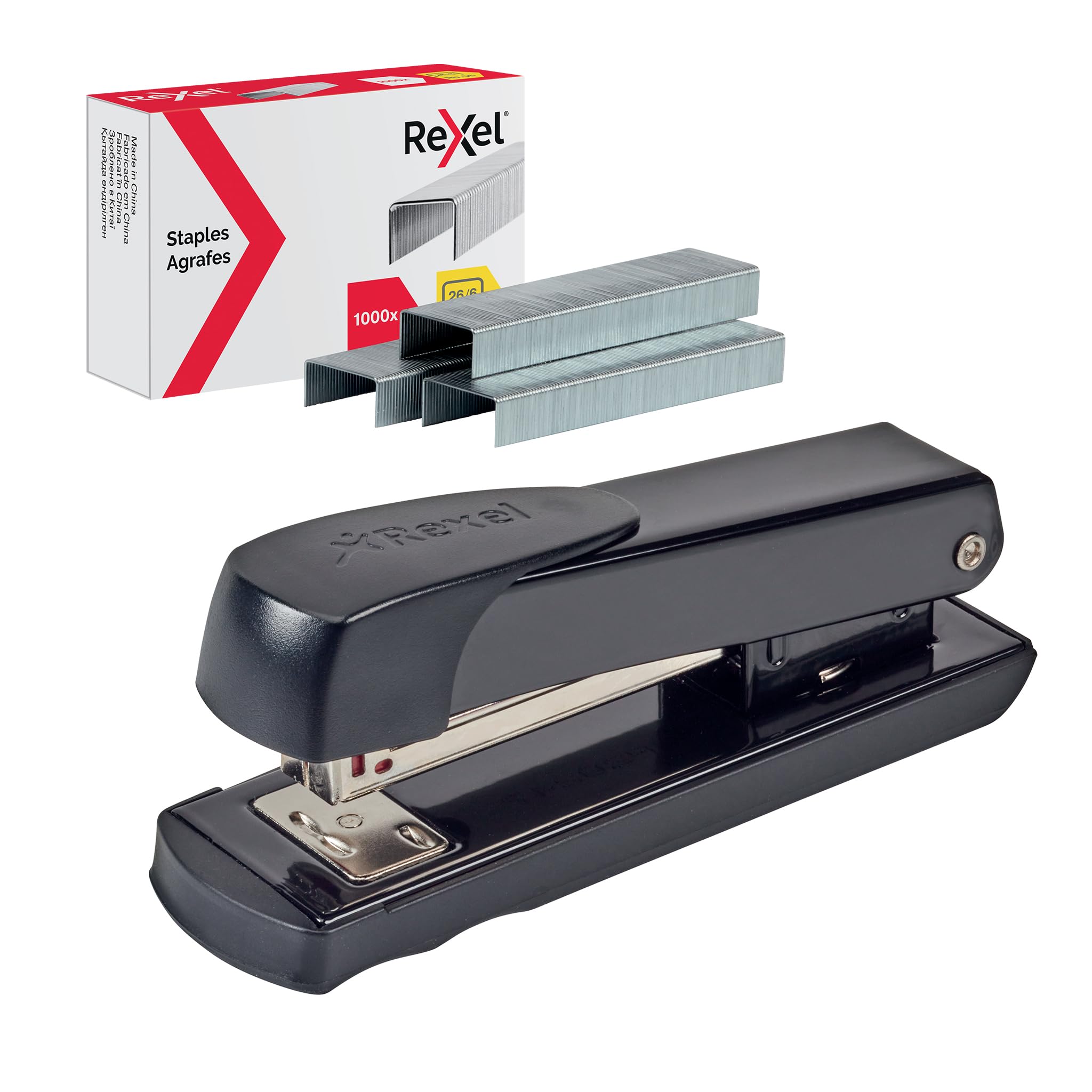 Rexel 2100019 Meteor Half Strip Stapler with No.56 Staples Bundle