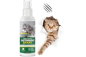 TOPKECH 100ML Cat Deterrent Spray Indoor,Extra Strength Cat Deterrent Spray,Furniture Protector & Anti Stracting and Biting Spray,No Chew Spray for Cats-Suitable for Indoor and Outdoor Use