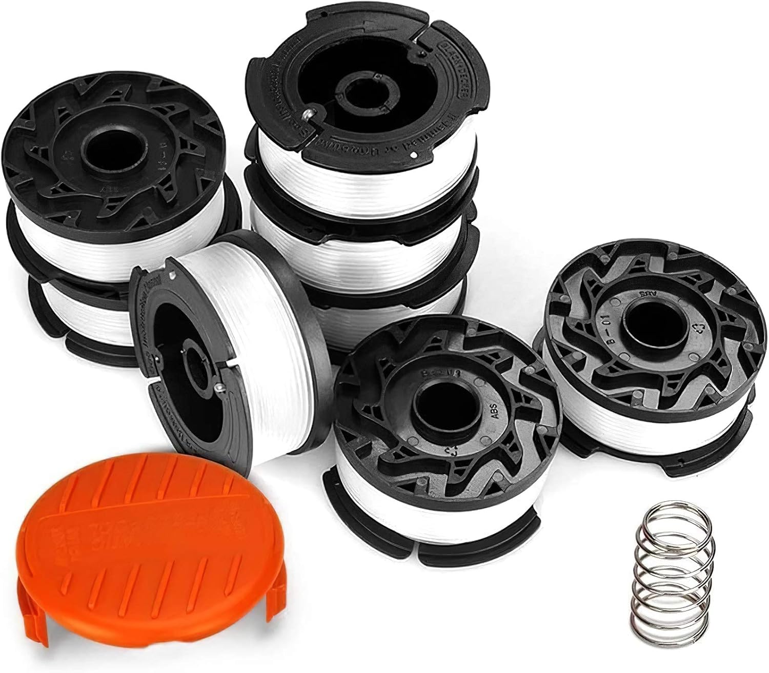 Eventronic Line String Trimmer Replacement Spool, 30ft 0.065" Autofeed Replacement Spools Compatible with Black+Decker String Trimmers (8-Line Spool + 1 Cap+1 Spring) : Garden & Outdoor