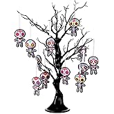 Remagr 12 Pcs Dia De Los Muertos Felt Ornaments, Mexcian Skeleton Halloween Ornaments for Day of The Dead Themed Party School Bags Indoor Outdoor Tree Hanging Decorations (Skull)