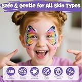 ENJSD Face Paint Set, 18 Colors, 5 Brushes, 30 Stencils, Water Based Non-Toxic view 5