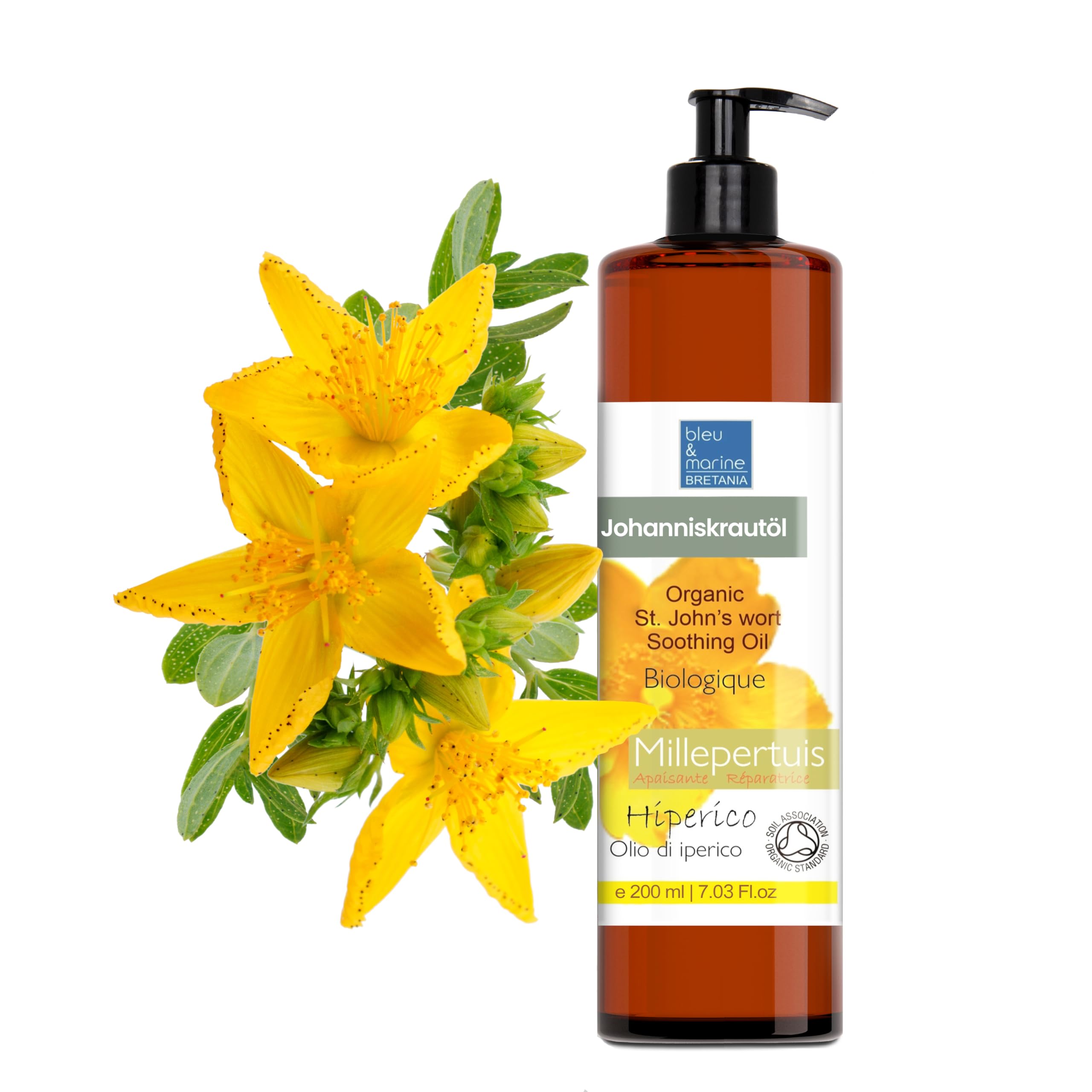 Hypéricum Drops Relaxing Massage Oil St. John's Wort Forte Concentrate 100% Pure Body Oil Scars Stretch Marks Pregnancy Oil Hair Oil - 200 ml