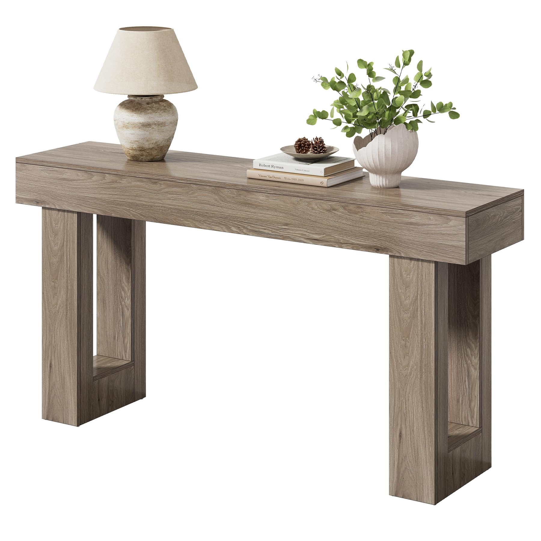 Photo 1 of ***I DON'T KNOW IF THERE ARE MISSING PIECES** LITTLE TREE 63-Inch Long Console Tables for Entryway, Large Sofa Table Behind Couch, Grey Wooden Entry Foyer Hallway Table, Industrial Console Sofa Tables for Living Room