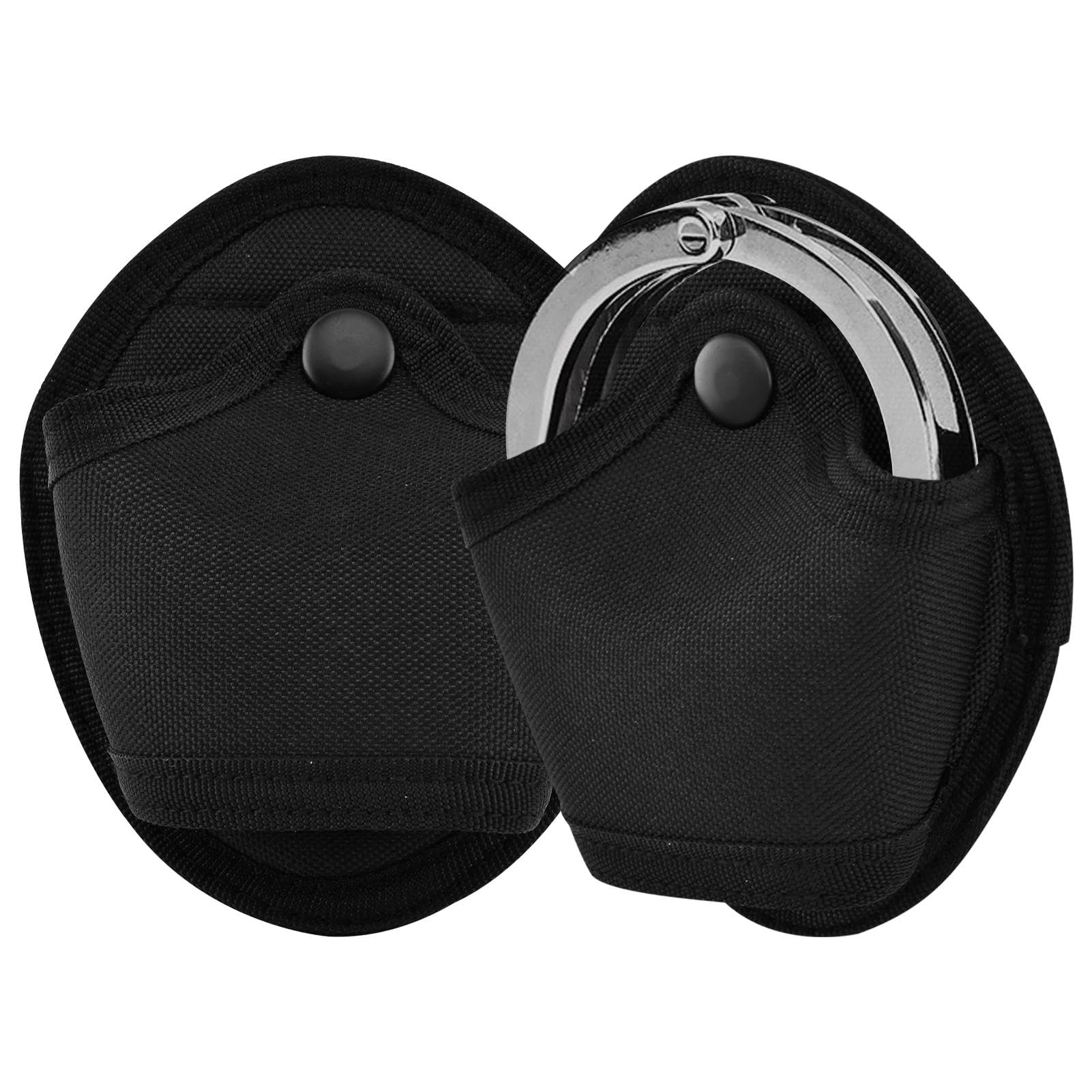 Photo 1 of 2 Pcs Handcuff Case, Handcuff Holster, Open Top Oxford Cloth Cuff Pouch for Duty Belt Police Law Enforcement Security Officer Accessories Fits Standard Chain or Hinge Handcuffs