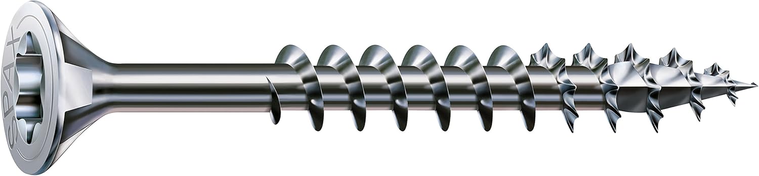 SPAX T-Star Plus 191010800805 Wood Screw 8.0 x 80 mm Countersunk Head Partially Threaded 4CUT WIROX A3J Pack of 50