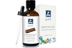 GM Gumili Agarwood Essential Oil, Pure Argawood Oud Oil for Aromatherapy, Meditation - 30ml/ 1 oz