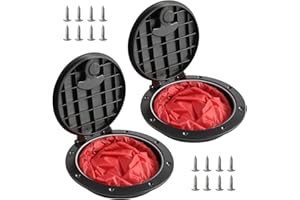 Anndason 2 PCS 6'' Black Deck Plate Kit Deck Hatch with Storage Bag for Fishing Kayak Boating
