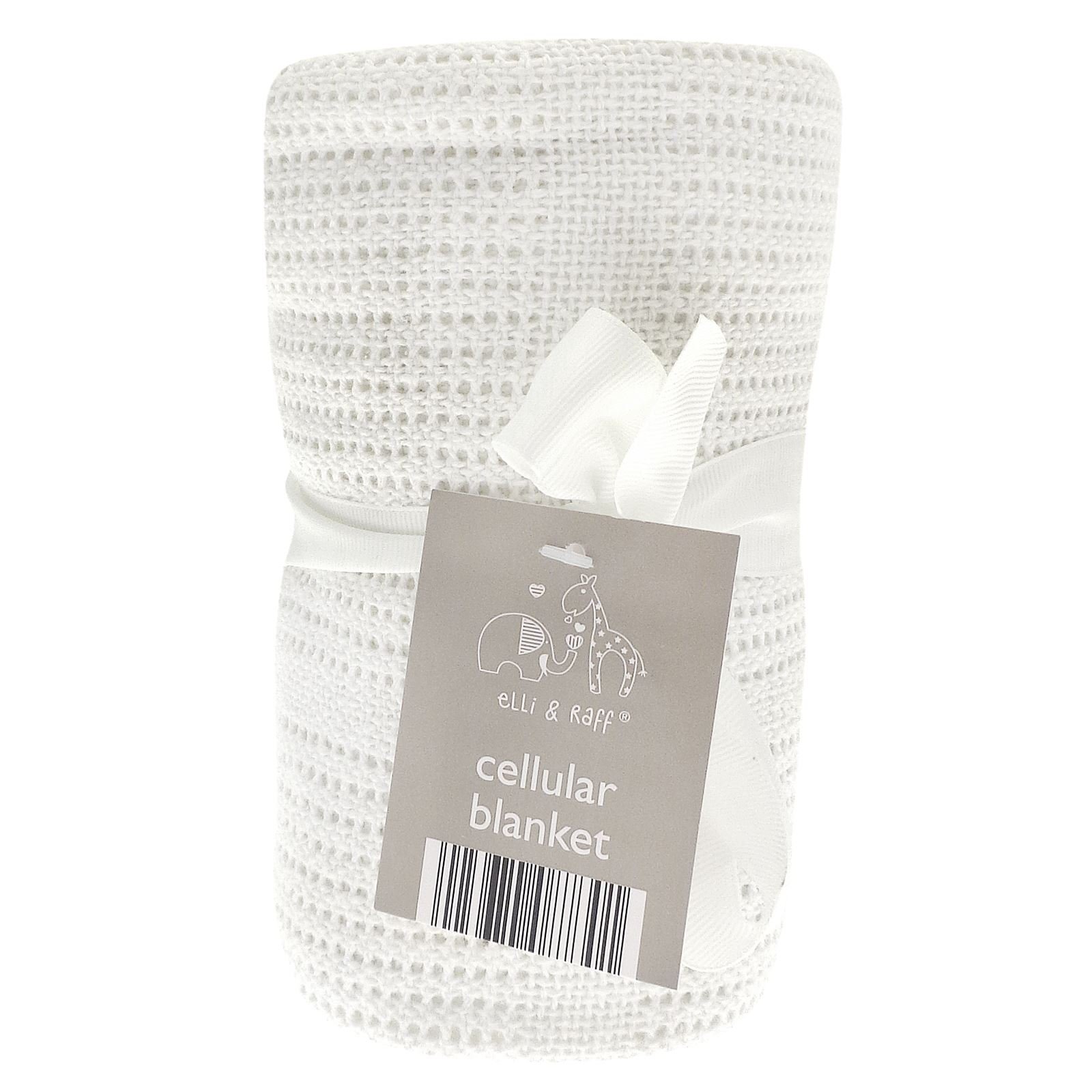 Cellular blanket moses basket pram crib baby 100% cotton WHITE