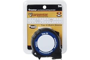 FastCap ProCarpenter True32 Metric Reverse Measuring Tape - Ideal for Professionals and Home Improvement - with Lever Action Belt Clip and Dual Locking System - 16' - 99953