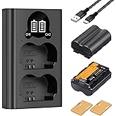 K&F CONCEPT NP-W235 Battery Charger Set for Fujifilm XT5, 2-Pack 2200mAh NP W235 Battery and Dual LCD Charger Compatible with Fujifilm X-T5, X-T4, X-S20, X-H2, X-H2S, GFX 100S, GFX 50S II Cameras