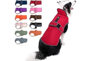 MIGOHI Reflective Dog Coat, Cold Weather Warm Dog Jacket, Waterproof Windproof Dog Winter Coat, Reversible Stormguard Dog Snow Jacket Snowsuit Fleece Lined Dog Vest for Small Medium Large Dogs