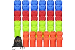PULUOMASI 12/24/48PCS Pinnies Youth Team Pennies for Sports Kids and Scrimmage Vests for Soccer Basketball Jersey Practice