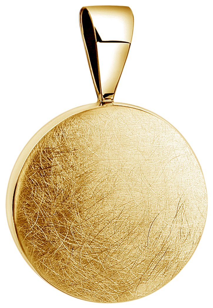 Nenalina Round Pendant Brushed for Women Necklace in 925 Sterling Silver, Gold Plated, 361305-500